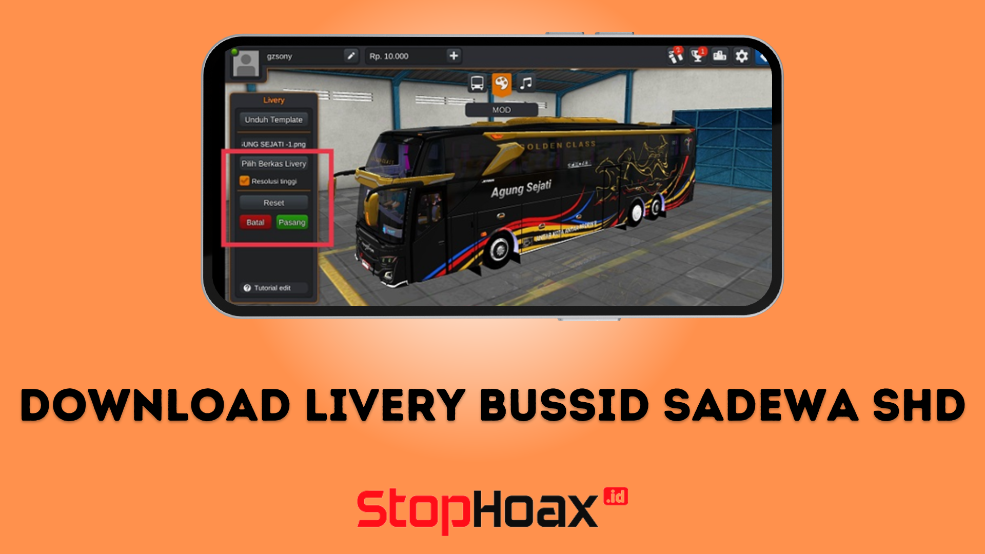 Cara Download Livery Bussid Sadewa SHD MOD APK di Android Secara Gratis